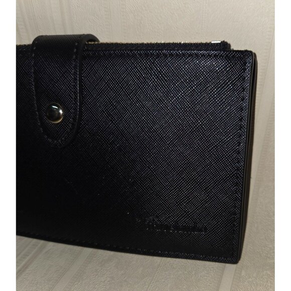 Black Wallet Bifold Multi Card Wallet Case with Zipper Pocket By Travelambo - Picture 2 of 7